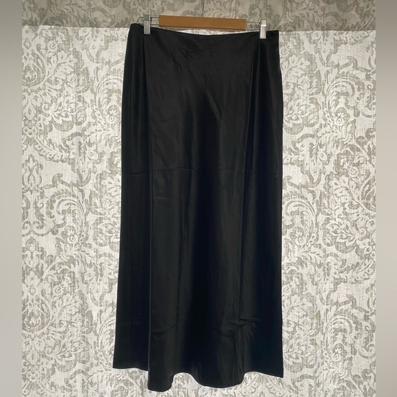 Na-kd Satin Boho Festival Rock Office Minimalist Gothic Midi Skirt Black 38 8 M - Picture 4 of 9